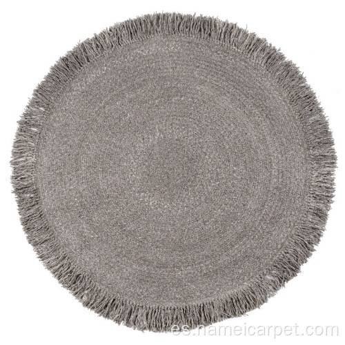 alfombra de alfombras redondas trenzadas de lana natural